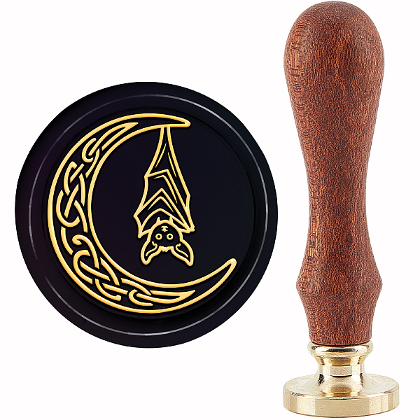 

PandaHall CRASPIRE Wax Seal Stamp Bat Sealing Wax Stamps Moon Celtic Knot 30mm Retro Vintage Removable Brass Stamp Head with Wood Handle for...