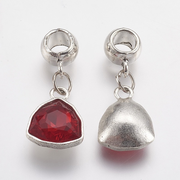 

PandaHall Tibetan Style Alloy Rhinestone Pendants, Triangle, Antique Silver, Light Siam, 35mm, Hole: 5.5mm, Pendant: 18x13.5x6mm..., Red