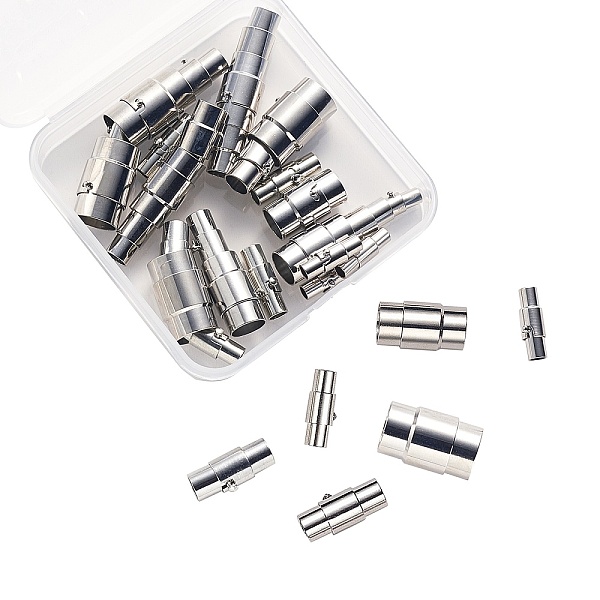 

PandaHall Brass Magnetic Screw Clasps, Column, Platinum, 30sets/box Brass Column