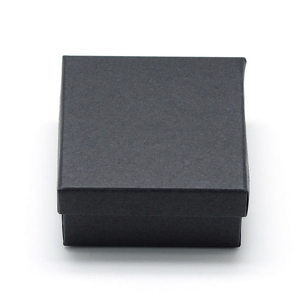 

PandaHall Cardboard Paper Jewelry Set Boxes, for Ring, Necklace, with Black Sponge inside, Square, Black, 7x7x3.5cm Paper Square Black