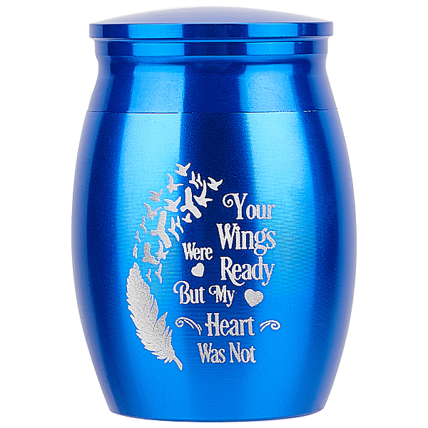 

PandaHall CREATCABIN Small Pet Urns Your Wings were Ready But My Heart was Not Memorial Ashes Holder Mini Metal Cremation Stainless Steel...