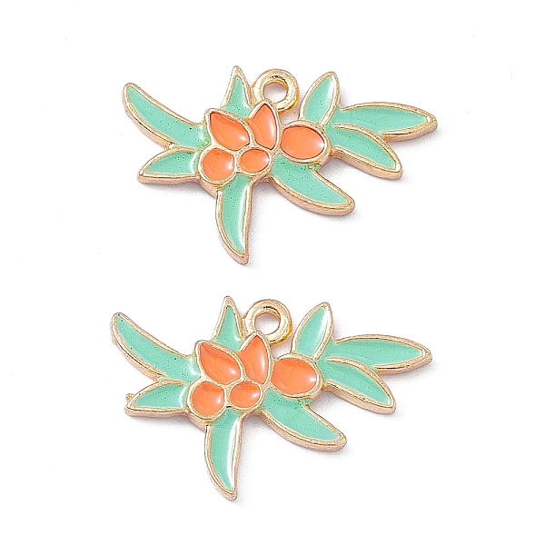 

PandaHall Alloy Enamel Pendants, Light Gold, Leaf Charm, Aquamarine, 17x25x2mm, Hole: 2mm Alloy+Enamel Leaf Green