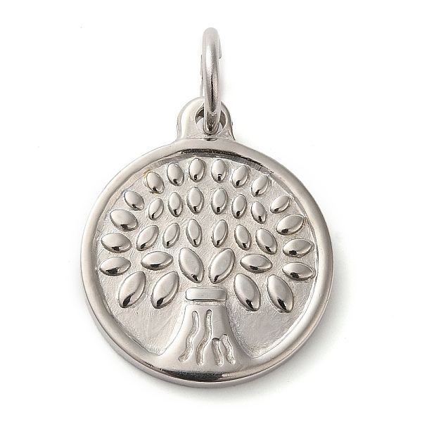 

PandaHall 304 Stainless Steel Pendants, with Jump Ring, Flat Round with Tree Pattern, Stainless Steel Color, 21x18x2mm, Hole: 5.5mm 304...