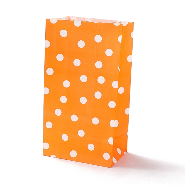 

PandaHall Rectangle Kraft Paper Bags, None Handles, Gift Bags, Polka Dot Pattern, Dark Orange, 13x8x24cm Paper Polka Dot