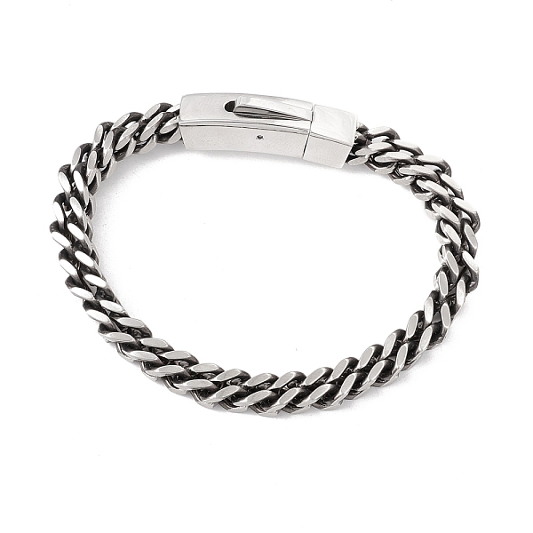 

PandaHall 304 Stainless Steel Rope Chains Bracelet for Men Women, Antique Silver, 8-1/8 inch(20.5cm) 304 Stainless Steel
