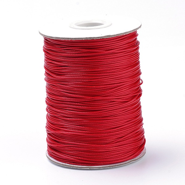 

PandaHall Braided Korean Waxed Polyester Cords, FireBrick, 1.5mm, about 174.97 yards(160m)/roll Waxed Polyester Cord Red