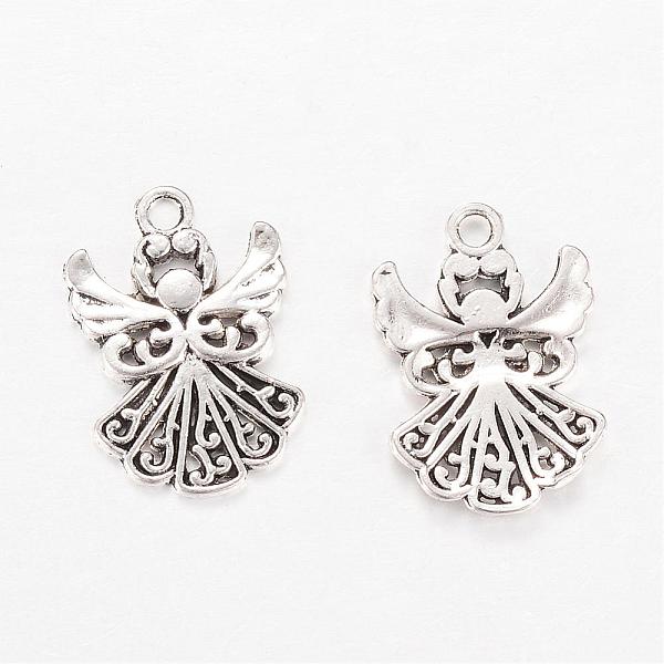 

PandaHall Tibetan Style Alloy Pendants, Angel, Cadmium Free & Lead Free, Antique Silver, 20x14x2mm, Hole: 2mm, about 950pcs/1000g Alloy...