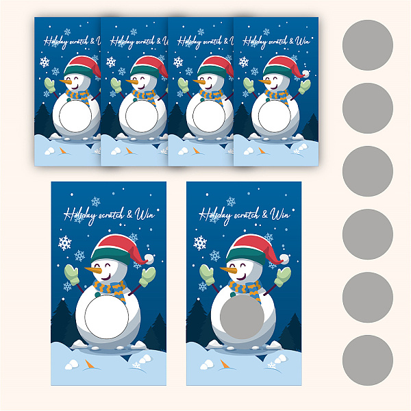 

PandaHall CRASPIRE 120 Sheets Rectangle Coated Scratch Off Film Reward Cards, DIY Scraping Award Card, Snowman Pattern, 90x50mm Paper...