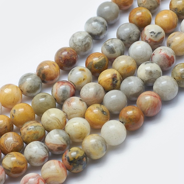 

PandaHall Natural Crazy Lace Agate Beads Strands, Round, 8mm, Hole: 2mm, about 48pcs/strand, 15.3 inch Crazy Agate Round