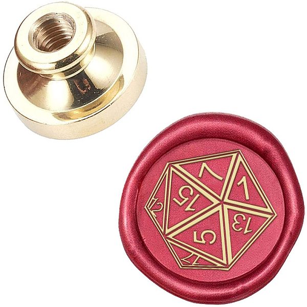 

PandaHall CRASPIRE Wax Seal Stamp Head Dice Removable Sealing Brass Stamp Head for Creative Gift Envelopes Invitations Cards Decoration...