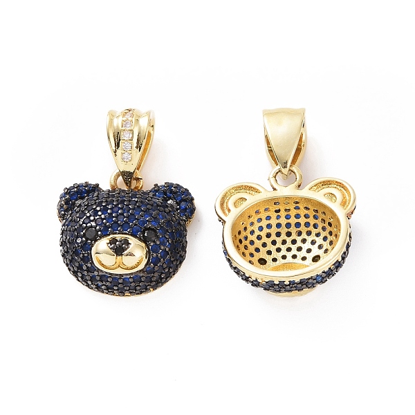

PandaHall Brass Micro Pave Cubic Zirconia Pendants, Bear Head Charm, Real 18K Gold Plated, Marine Blue, 19x19x8mm, Hole: 5x8mm Brass+Cubic...
