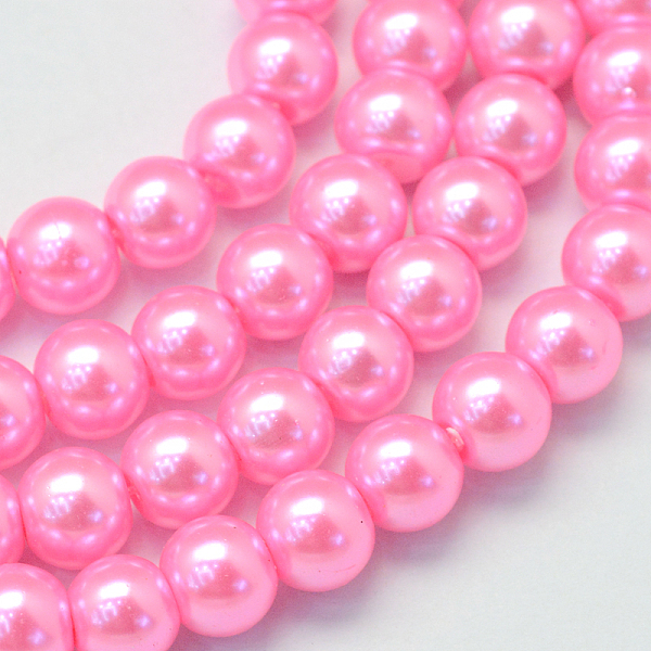 

PandaHall Baking Painted Pearlized Glass Pearl Round Bead Strands, Hot Pink, 4~5mm, Hole: 1mm, about 200~210pcs/strand, 31.4 inch Glass...
