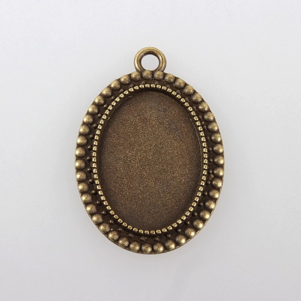 

PandaHall Vintage Tibetan Style Alloy Pendant Cabochon Bezel Settings, Cadmium Free & Nickel Free & Lead Free, Antique Bronze, Oval Tray...