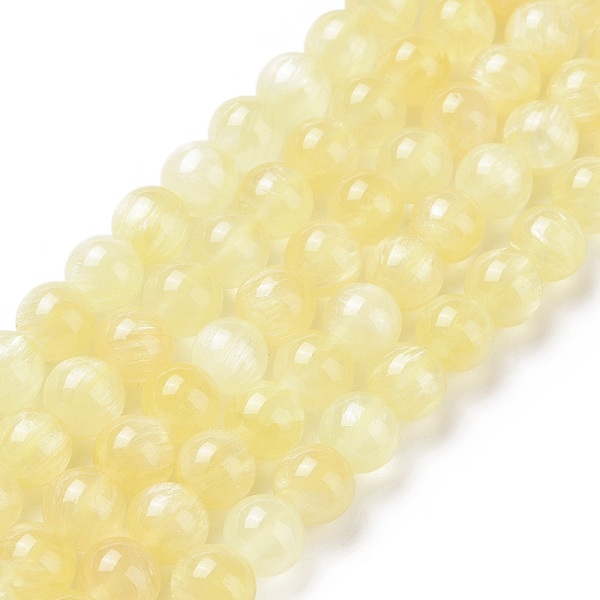 

PandaHall Natural Yellow Selenite Beads Strands, Grade AAA, Round, 8.5x8mm, Hole: 1.2mm, about 49pcs/strand, 15.87''(40.3cm) Selenite Round