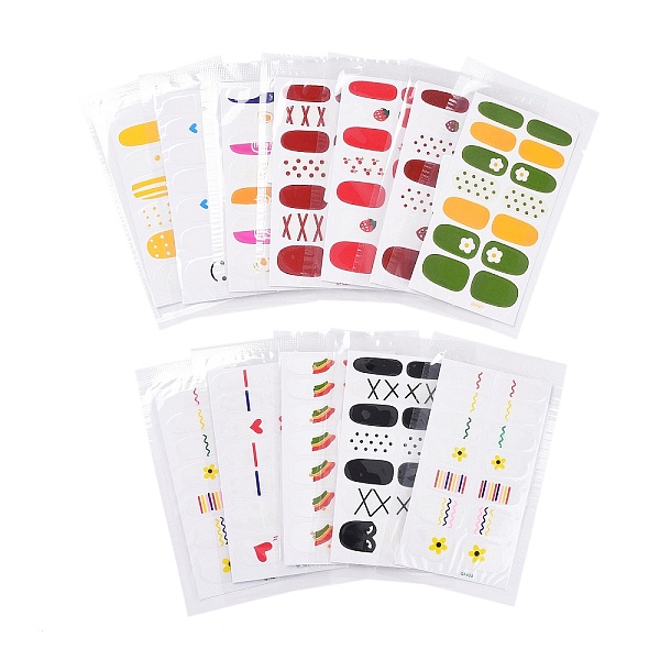 

PandaHall Full-Cover Wraps Nail Polish Stickers, Strawberry Flower Rainbow Self-adhesive Nail Art Decals Strips, for Woman Girls DIY Nail..., Multicolor