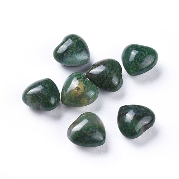 

PandaHall Natural African Jade Heart Love Stone, Pocket Palm Stone for Reiki Balancing, 15x15~16x10mm African Jade Heart