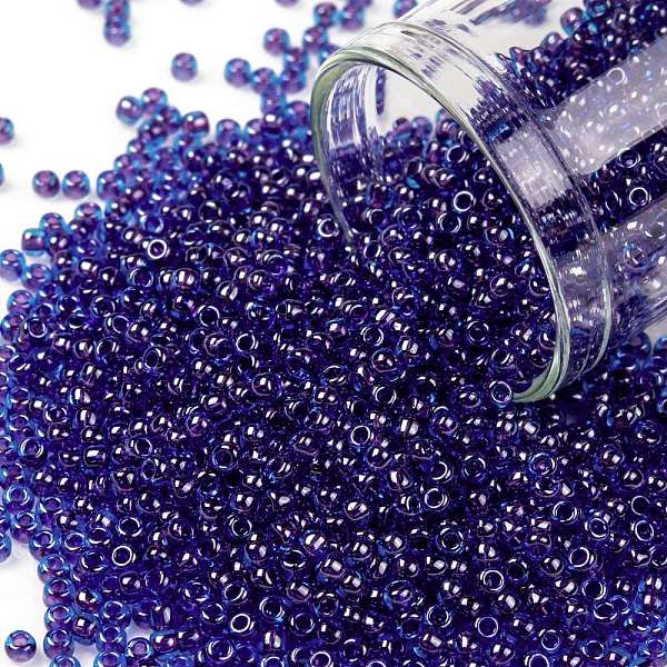 

PandaHall TOHO Round Seed Beads, Japanese Seed Beads, (361) Inside Color Dark Aqua/Violet Lined, 11/0, 2.2mm, Hole: 0.8mm, about..., Cyan