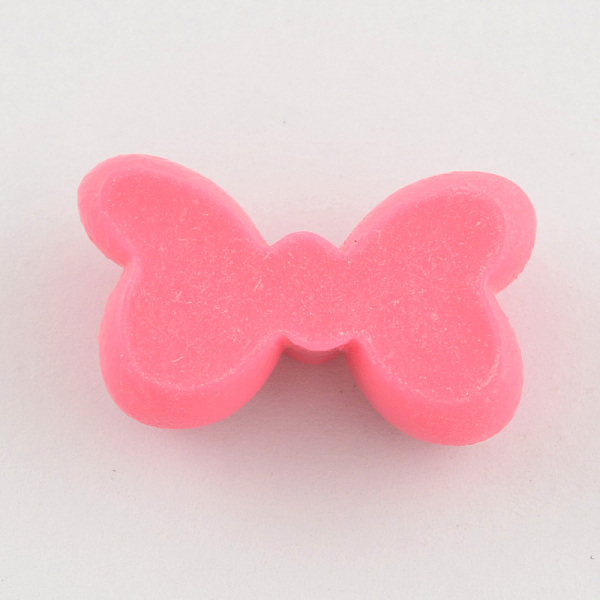 

PandaHall Scrapbook Embellishments Flatback Cute Polka Dot Bowknot Bow Plastic Resin Cabochons, Hot Pink, 15x24x9mm Resin Bowknot