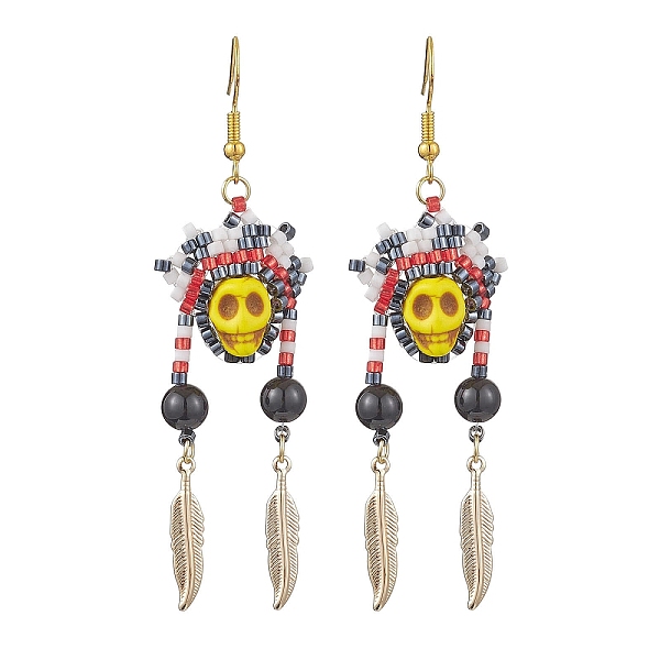 Boucle d'oreille en fer dangle