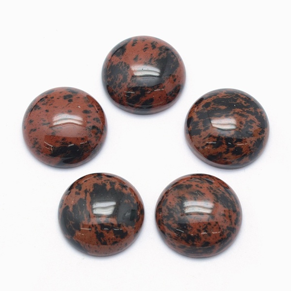 

PandaHall Natural Mahogany Obsidian Cabochons, Flat Round, 16x6mm Mahogany Obsidian Flat Round