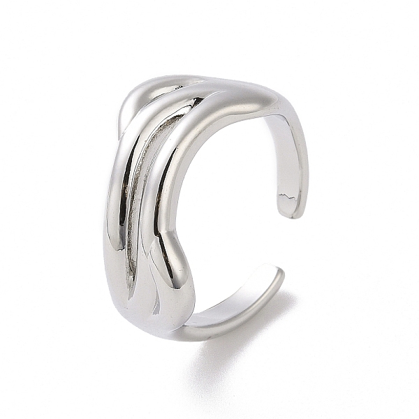 

PandaHall Brass Open Cuff Ring for Man, Platinum, US Size 6 3/4(17.1mm) Brass Ring