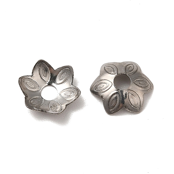 

PandaHall 304 Stainless Steel Bead Caps, 6-Petal, Flower, Stainless Steel Color, 7.5x7x2mm, Hole: 2mm 304 Stainless Steel