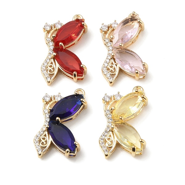 

PandaHall Brass with K9 Glass & Rhinestone Pendants, Light Gold, Butterfly Charms, Mixed Color, 23x13.5x5mm, Hole: 1.2mm K9 Glass Butterfly..., Multicolor