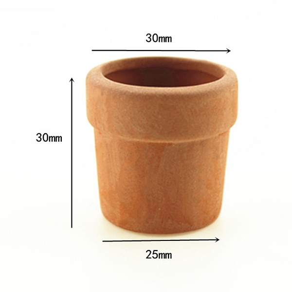 PandaHall Mini Ceramic Flower Pot, for Dollhouse Accessories, Pretending Prop, Chocolate, 30x30mm Ceramics Brown