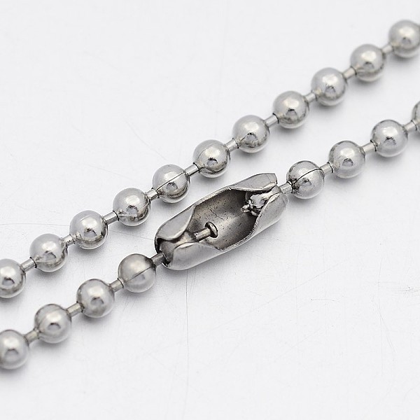 

PandaHall 304 Stainless Steel Ball Chain Necklaces, Stainless Steel Color, 17.7 inch(45cm) 304 Stainless Steel