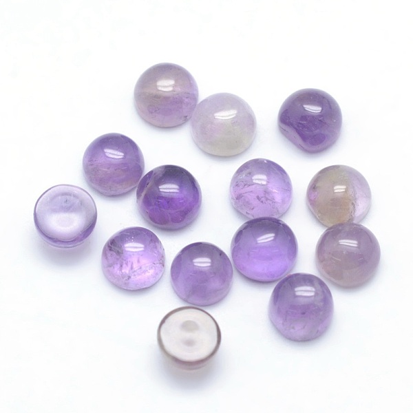 

PandaHall Natural Amethyst Cabochons, Half Round, 4x2~4mm Amethyst Half Round