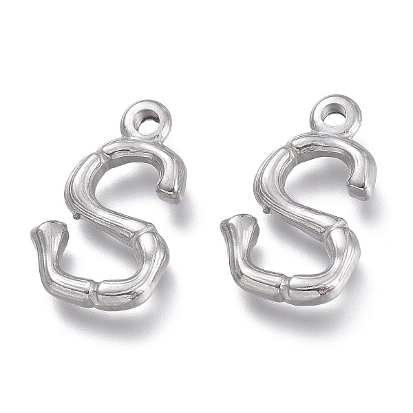 

PandaHall 304 Stainless Steel Pendants, Bamboo Shaped Letter, Stainless Steel Color, Letter.S, 17.5~19x10~16x3~4mm, Hole: 1.8~2mm 304...
