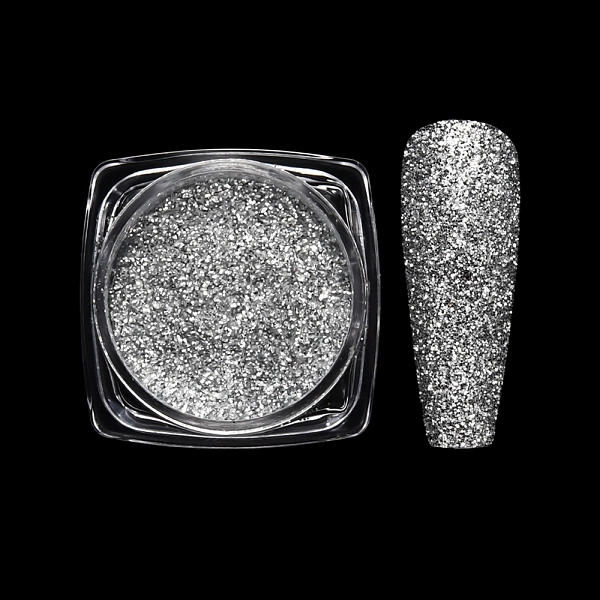 

PandaHall Nail Art Glitter Powder, Starry Sky/Mirror Effect, Shiny Nail Decoration, Silver, Box: 30x30x16.5mm Plastic Others Silver