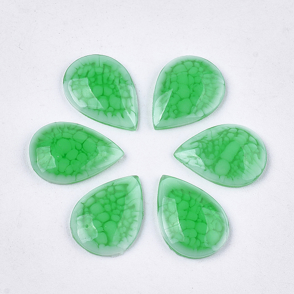 

PandaHall Epoxy Resin Cabochons, Teardrop, Lime Green, 11.5~12x7.5~8x3mm Epoxy Resin Teardrop Green