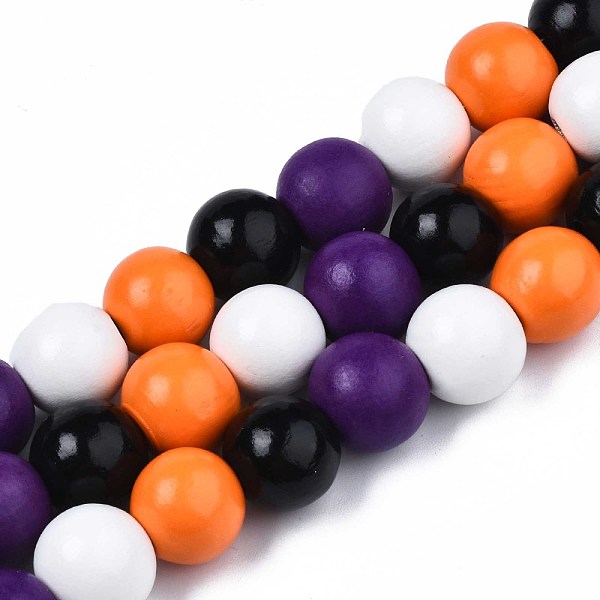 

PandaHall Halloween Spray Painted Natural Wood Beads Strands, Round, Dark Orange, 15~16.5x14~15mm, Hole: 3~4mm, about 25pcs/strand, 14.29...