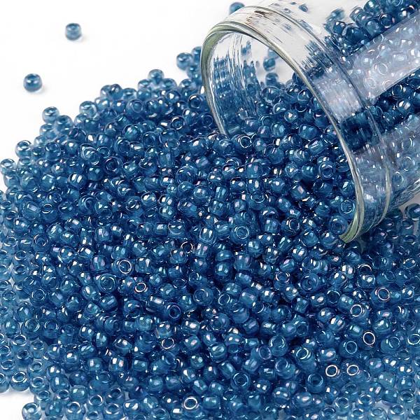 

PandaHall TOHO Round Seed Beads, Japanese Seed Beads, (309) Inside Color Light Sapphire/Opaque Blue Lined, 11/0, 2.2mm, Hole: 0.8mm, about...