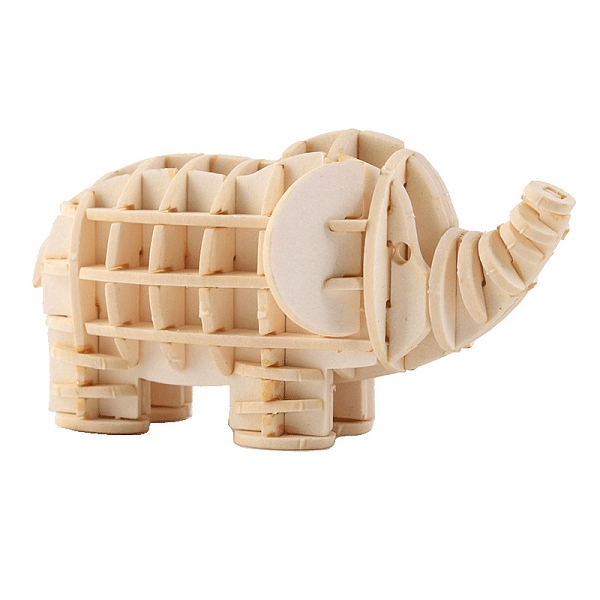 

PandaHall Elephant DIY Wooden Assembly Animal Toys Kits for Boys and Girls, 3D Puzzle Model for Kids, Children Intelligence Toys, PapayaWhip..., Orange