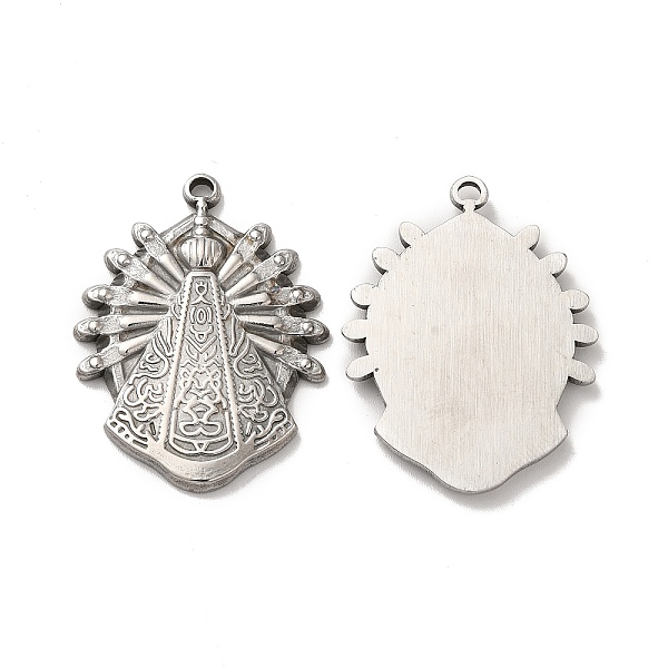 

PandaHall 304 Stainless Steel Pendants, Religion Charms, Stainless Steel Color, 34x26x3mm, Hole: 2mm 304 Stainless Steel Others