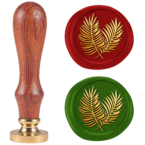 

PandaHall Palm Leaf 1" Wax Seal Stamp Retro Sealing Stamps Removable Brass Head Seal Stamp with Wooden Handle Sealing Wax for Envelope...