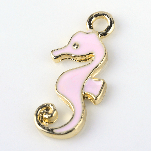 

PandaHall Sea Horse Alloy Enamel Pendants, Pink, 21x10x1.5mm, Hole: 1.6mm Alloy+Enamel Sea Horse Pink