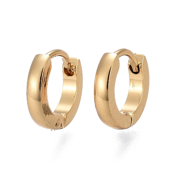 

PandaHall 304 Stainless Steel Huggie Hoop Earrings, Ring, Golden, 10x11x2mm, Pin: 1.2mm 304 Stainless Steel Ring