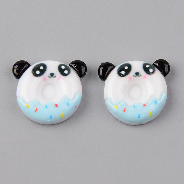

PandaHall Opaque Resin Cabochons, Panda Shape, Imatation Dount, Light Sky Blue, 15x17x5mm Resin Panda