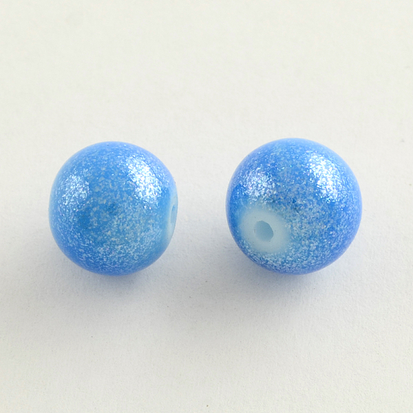 

PandaHall Spray Painted Glass Round Bead Strands, Dodger Blue, 6mm, Hole: 1.3~1.6mm, about 133pcs/strand, 31.4 inch Glass Round Blue