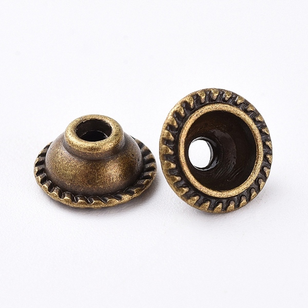 

PandaHall Tibetan Style Bead Caps, Zinc Alloy Bead Caps, Lead Free & Nickel Free & Cadmium Free, Antique Bronze Color, 10mm in diameter, 5mm...