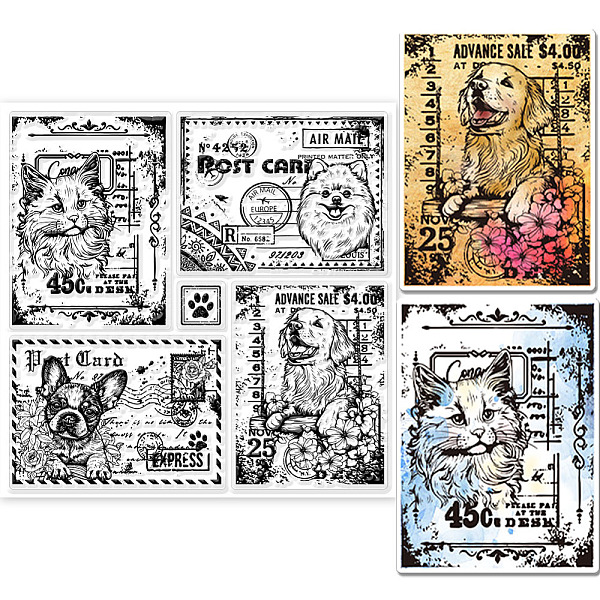 

PandaHall PVC Plastic Stamps, for DIY Scrapbooking, Photo Album Decorative, Cards Making, Stamp Sheets, Film Frame, Dog, 15x15cm Plastic Dog