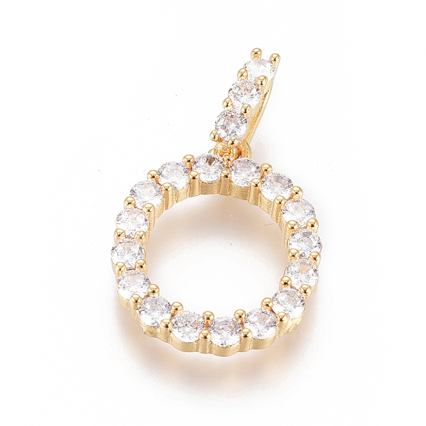 

PandaHall Golden Plated Brass Micro Pave Clear Cubic Zirconia Pendants, Long-Lasting Plated, Letter, Letter.O, 23x19x3.5mm, Hole: 7.5x3.5mm...