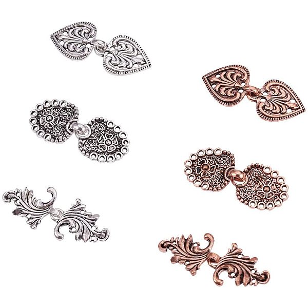 

PandaHall Eco-Friendly Zinc Alloy Hook Clasps, Mixed Color, 7.4x7.2x1.7cm, 6sets/box Alloy