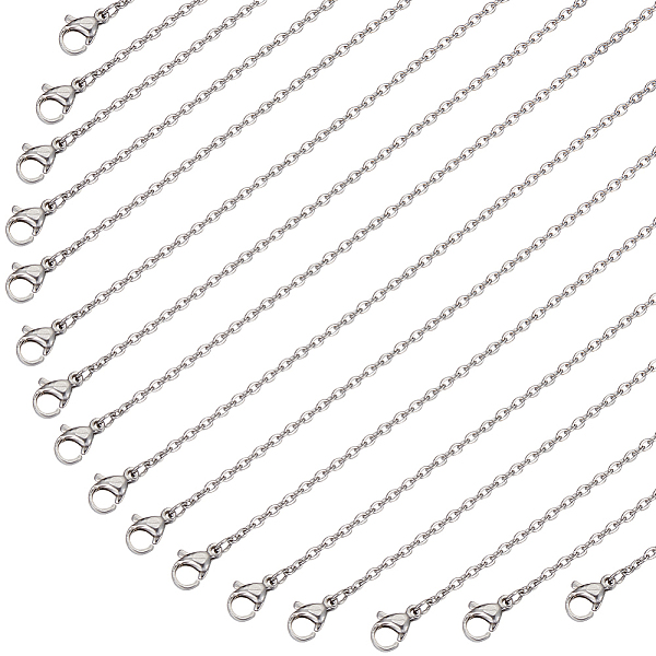 

PandaHall SUNNYCLUE 20Pcs 304 Stainless Steel Cable Chain Necklaces Set, Stainless Steel Color, 19.7 inch(50cm) 304 Stainless Steel