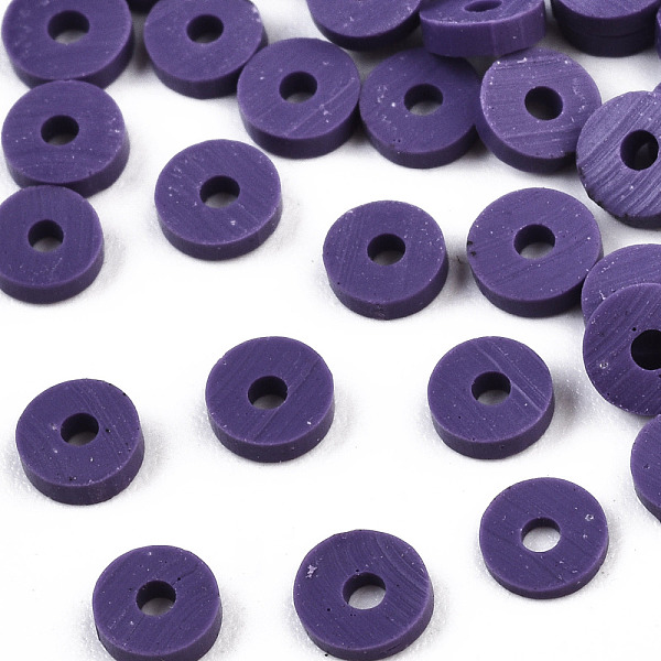 

PandaHall Handmade Polymer Clay Beads, Disc/Flat Round, Heishi Beads, Indigo, 8x0.5~1mm, Hole: 2mm, about 13000pcs/1000g Polymer Clay Disc..., Purple