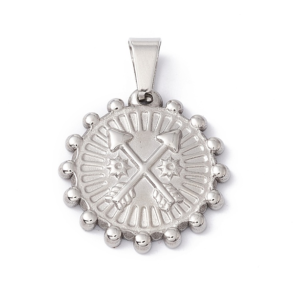 

PandaHall 304 Stainless Steel Pendants, Flat Round with Arrow, Stainless Steel Color, 22x21x2mm, Hole: 6.5x3mm 304 Stainless Steel Flat...