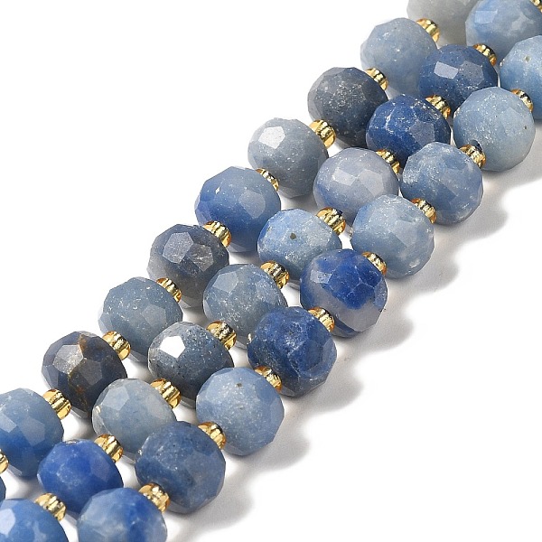 

PandaHall Natural Blue Aventurine Beads Strands, with Seed Beads, Faceted Rondelle, 7~8x5~6mm, Hole: 1mm, about 45~46pcs/strand...